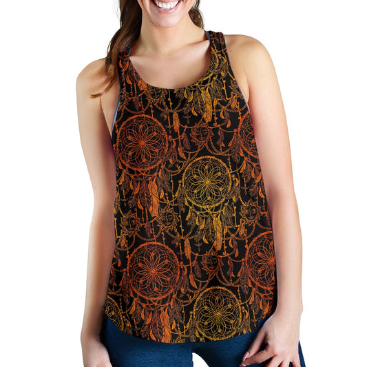 Dream catcher Sun and Moon Women Racerback Tank Top