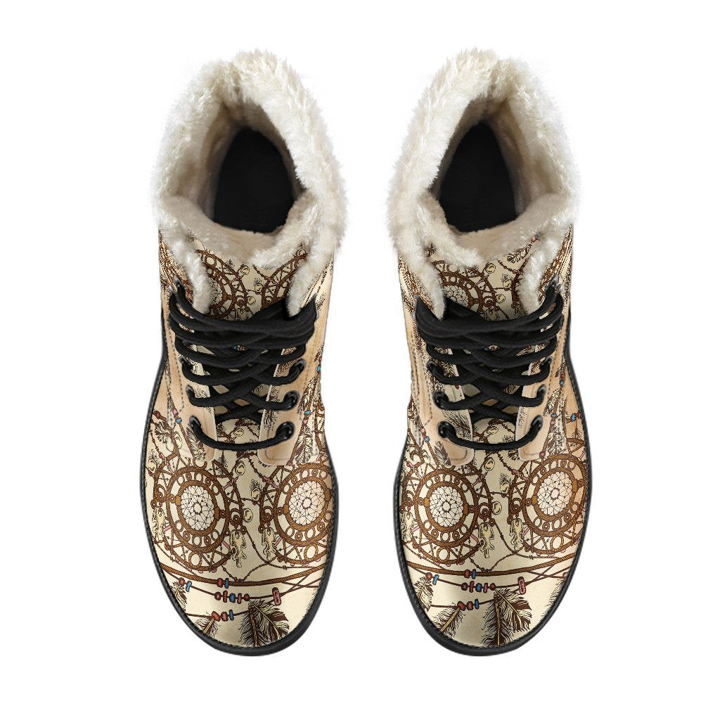 Dream Catcher Vintage Native Faux Fur Leather Boots