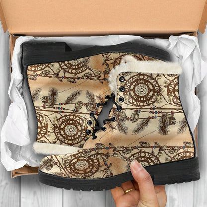 Dream Catcher Vintage Native Faux Fur Leather Boots