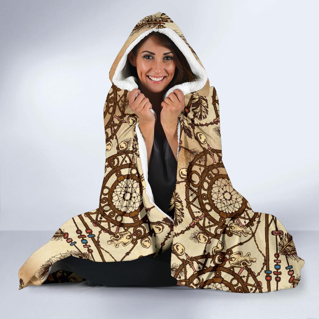 Dream catcher vintage native Hooded Blanket-JORJUNE.COM