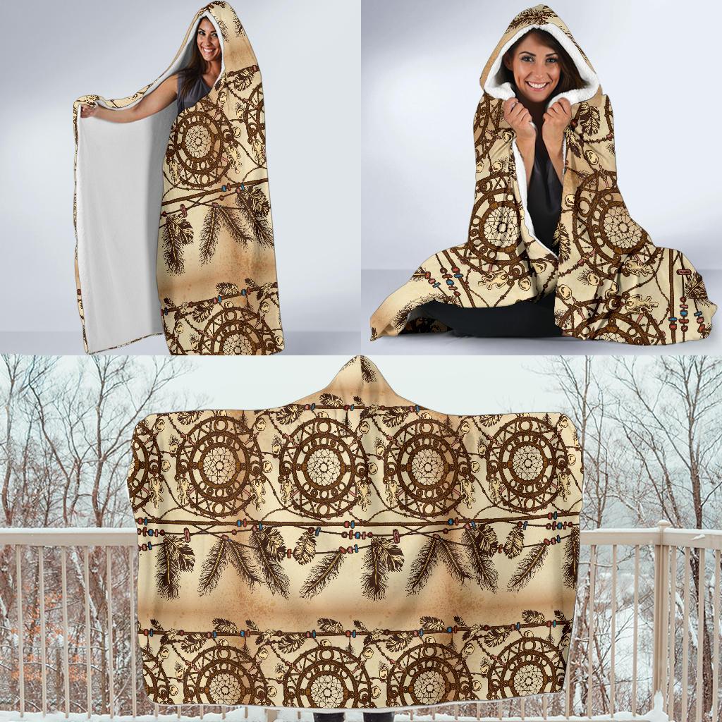 Dream catcher vintage native Hooded Blanket-JORJUNE.COM