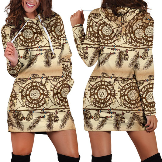 Dream Catcher Vintage Native Women Hoodie Dress