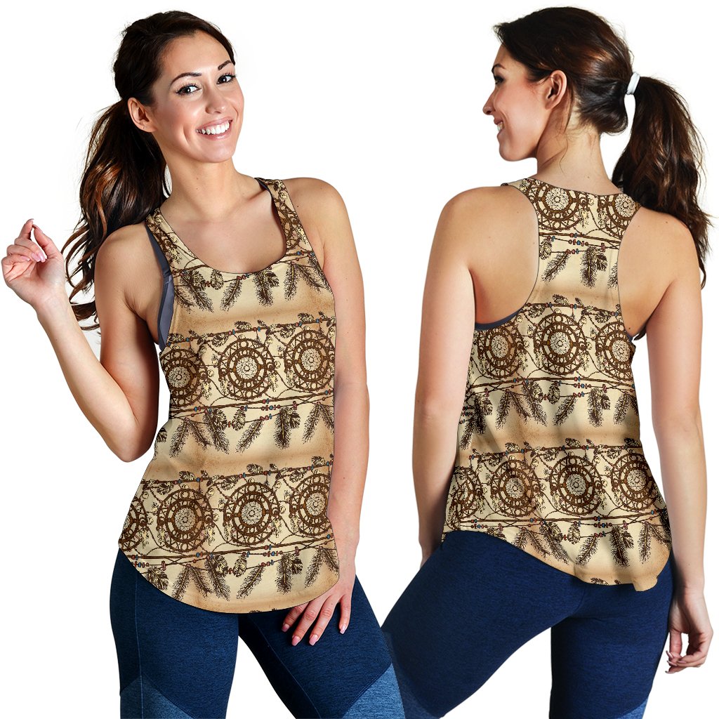 Dream catcher vintage native Women Racerback Tank Top