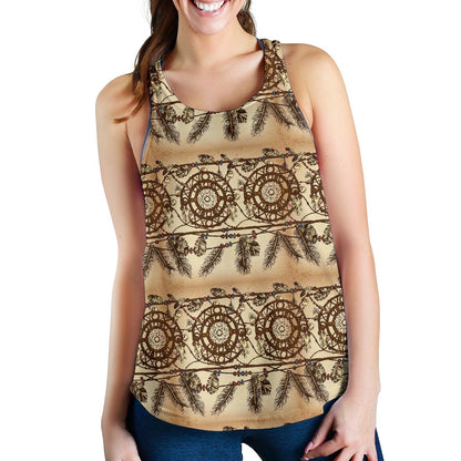 Dream catcher vintage native Women Racerback Tank Top