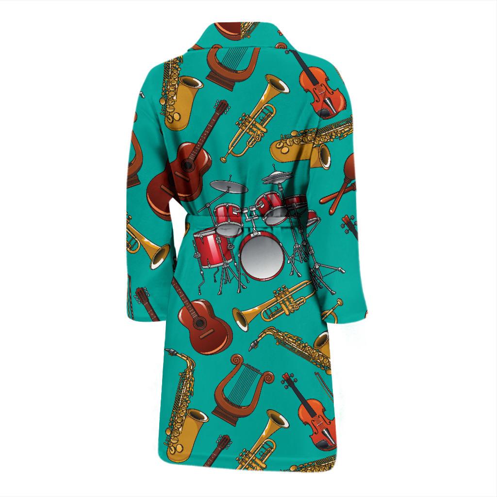 Drum Set Pattern Print Design 01 Men Bathrobe-JORJUNE.COM