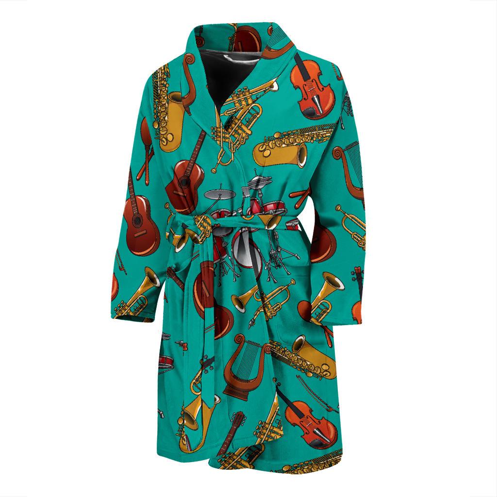 Drum Set Pattern Print Design 01 Men Bathrobe-JORJUNE.COM