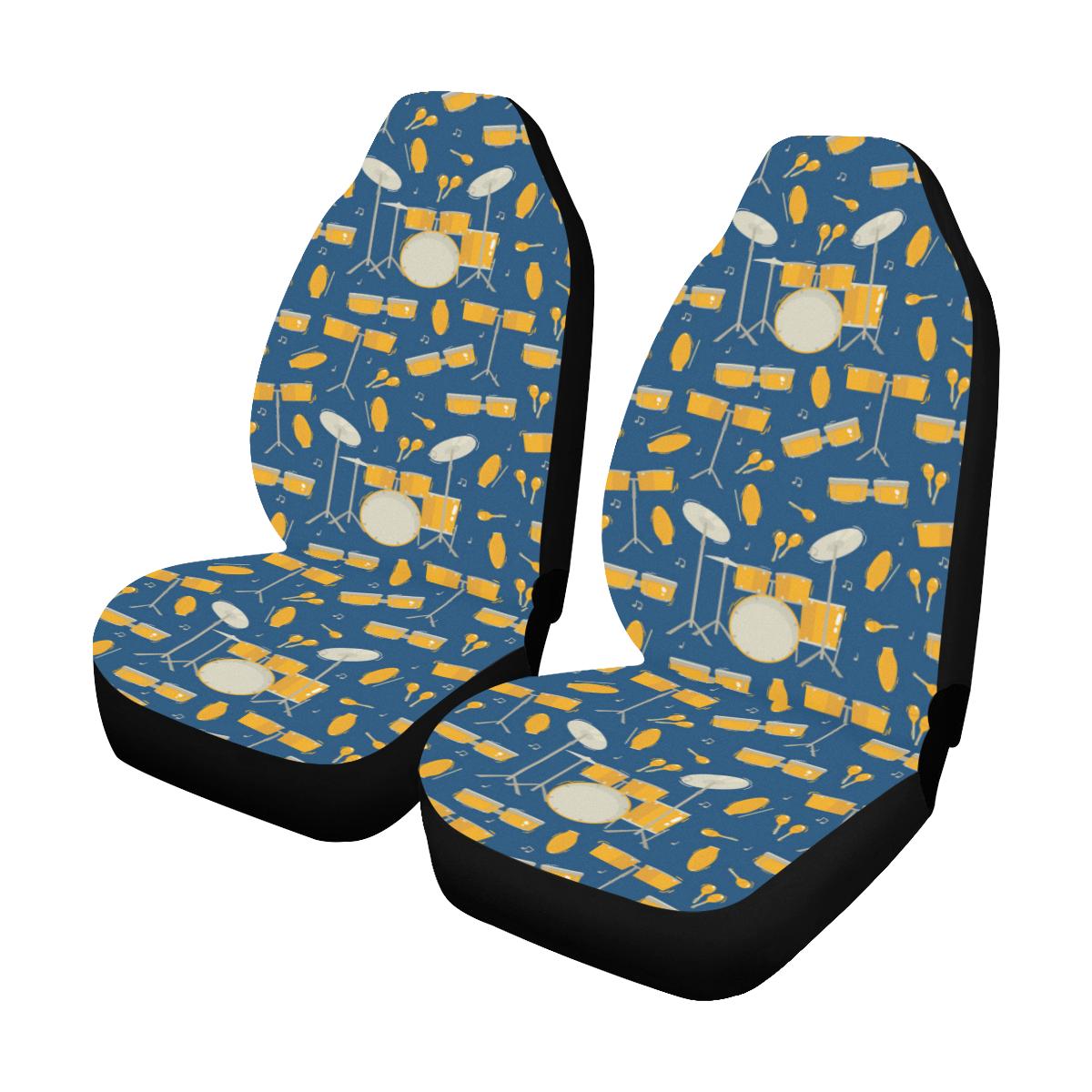 Drum Set Pattern Print Design 03 Car Seat Covers (Set of 2)-JORJUNE.COM