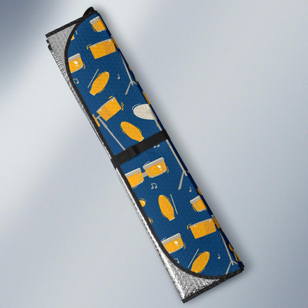 Drum Set Pattern Print Design 03 Car Sun Shade-JORJUNE.COM