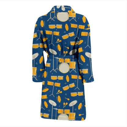 Drum Set Pattern Print Design 03 Men Bathrobe-JORJUNE.COM