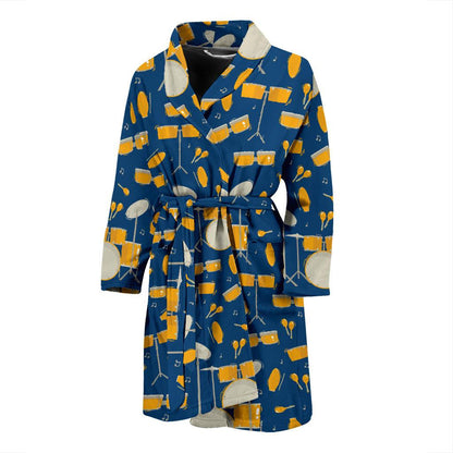 Drum Set Pattern Print Design 03 Men Bathrobe-JORJUNE.COM