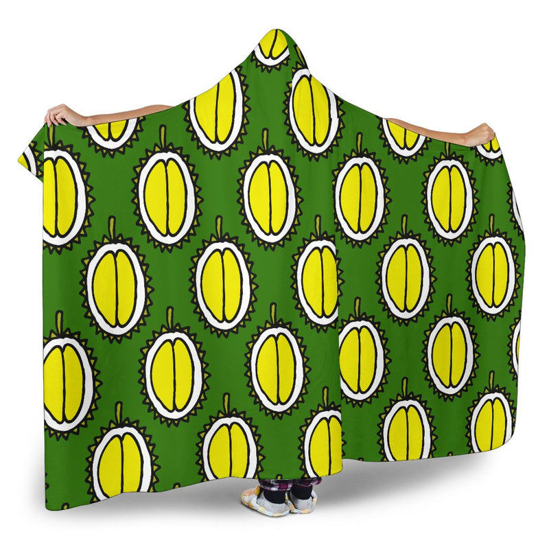 Durian Pattern Print Design DR01 Hooded Blanket-JORJUNE.COM