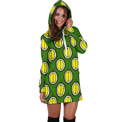 Durian Pattern Print Design DR01 Women Hoodie Dress