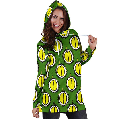 Durian Pattern Print Design DR01 Women Hoodie Dress
