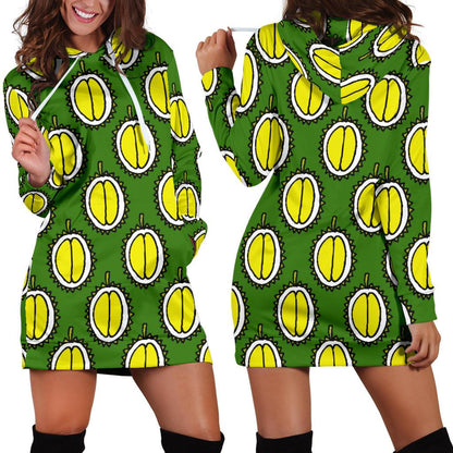 Durian Pattern Print Design DR01 Women Hoodie Dress