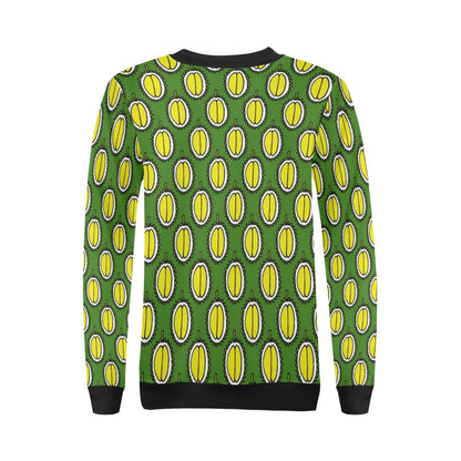 Durian Pattern Print Design DR01 Women Long Sleeve Sweatshirt-JorJune