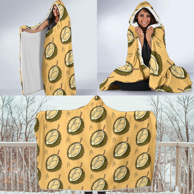 Durian Pattern Print Design DR02 Hooded Blanket-JORJUNE.COM