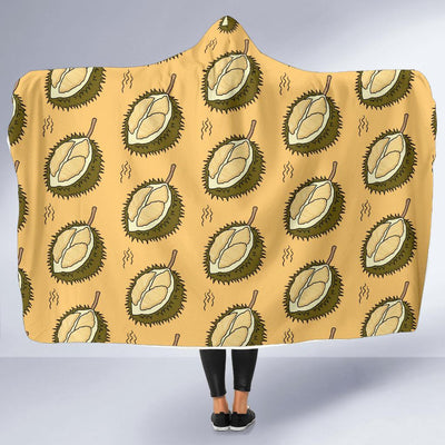 Durian Pattern Print Design DR02 Hooded Blanket-JORJUNE.COM