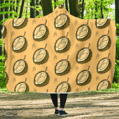 Durian Pattern Print Design DR02 Hooded Blanket-JORJUNE.COM