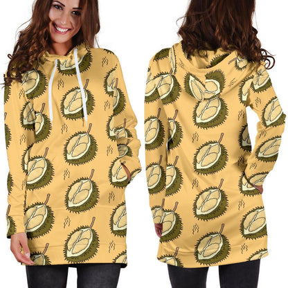 Durian Pattern Print Design DR02 Women Hoodie Dress