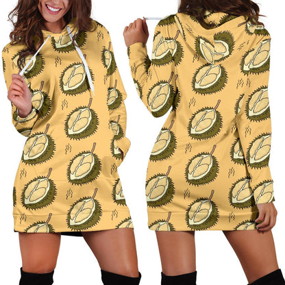 Durian Pattern Print Design DR02 Women Hoodie Dress