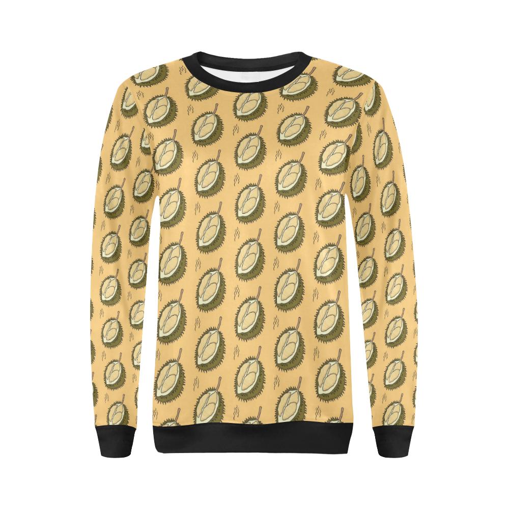 Durian Pattern Print Design DR02 Women Long Sleeve Sweatshirt-JorJune