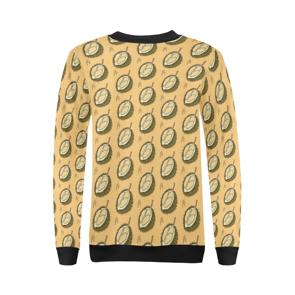 Durian Pattern Print Design DR02 Women Long Sleeve Sweatshirt-JorJune