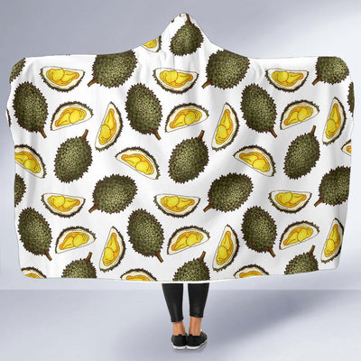 Durian Pattern Print Design DR03 Hooded Blanket-JORJUNE.COM