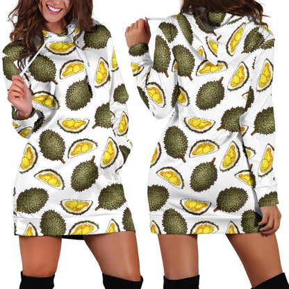 Durian Pattern Print Design DR03 Women Hoodie Dress