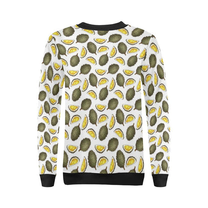 Durian Pattern Print Design DR03 Women Long Sleeve Sweatshirt-JorJune