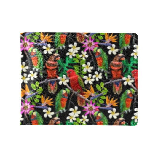 Parrot Design Print Men's ID Card Wallet