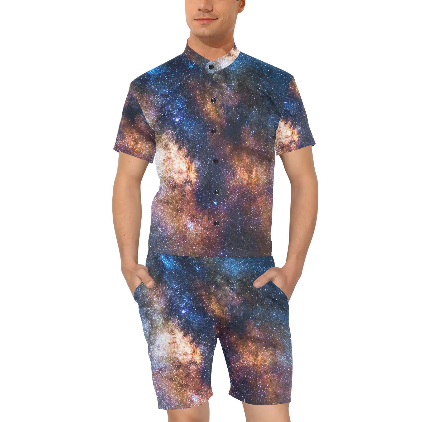 Celestial Milky way Galaxy Men's Romper