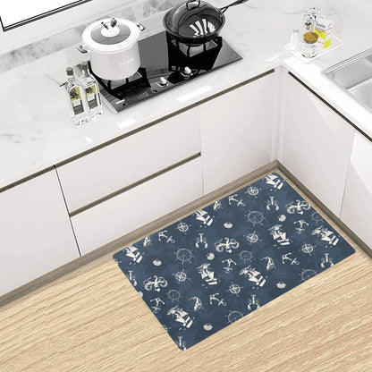 Nautical Sea Themed Print Kitchen Mat