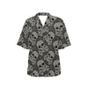 Paisley Skull Pattern Print Design A01 Women's Hawaiian Shirt