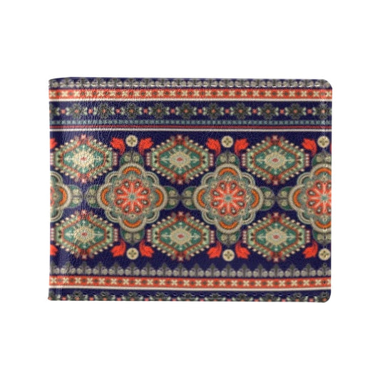 Ethnic Geometric Print Pattern Men's ID Card Wallet