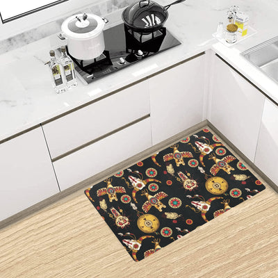 Native American Symbol Pattern Kitchen Mat