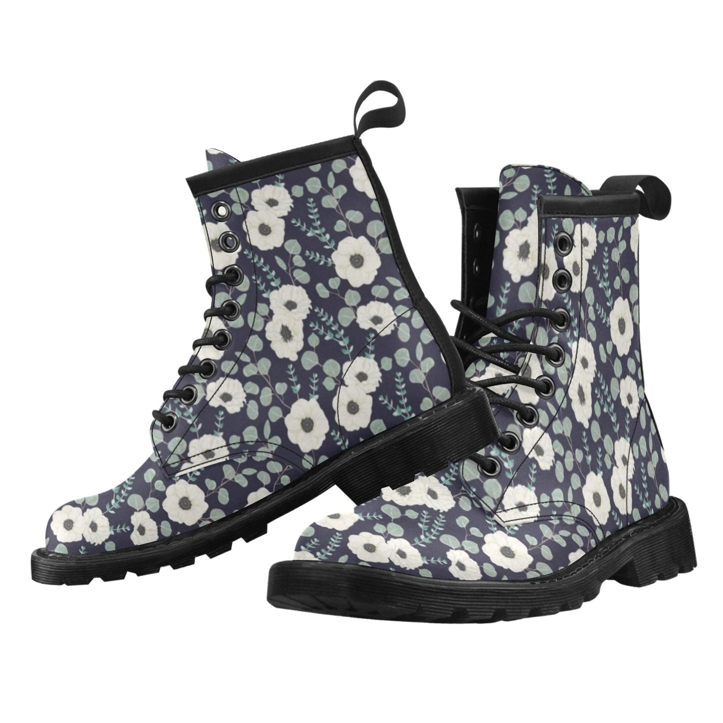Anemone Pattern Print Design AM01 Women's Boots