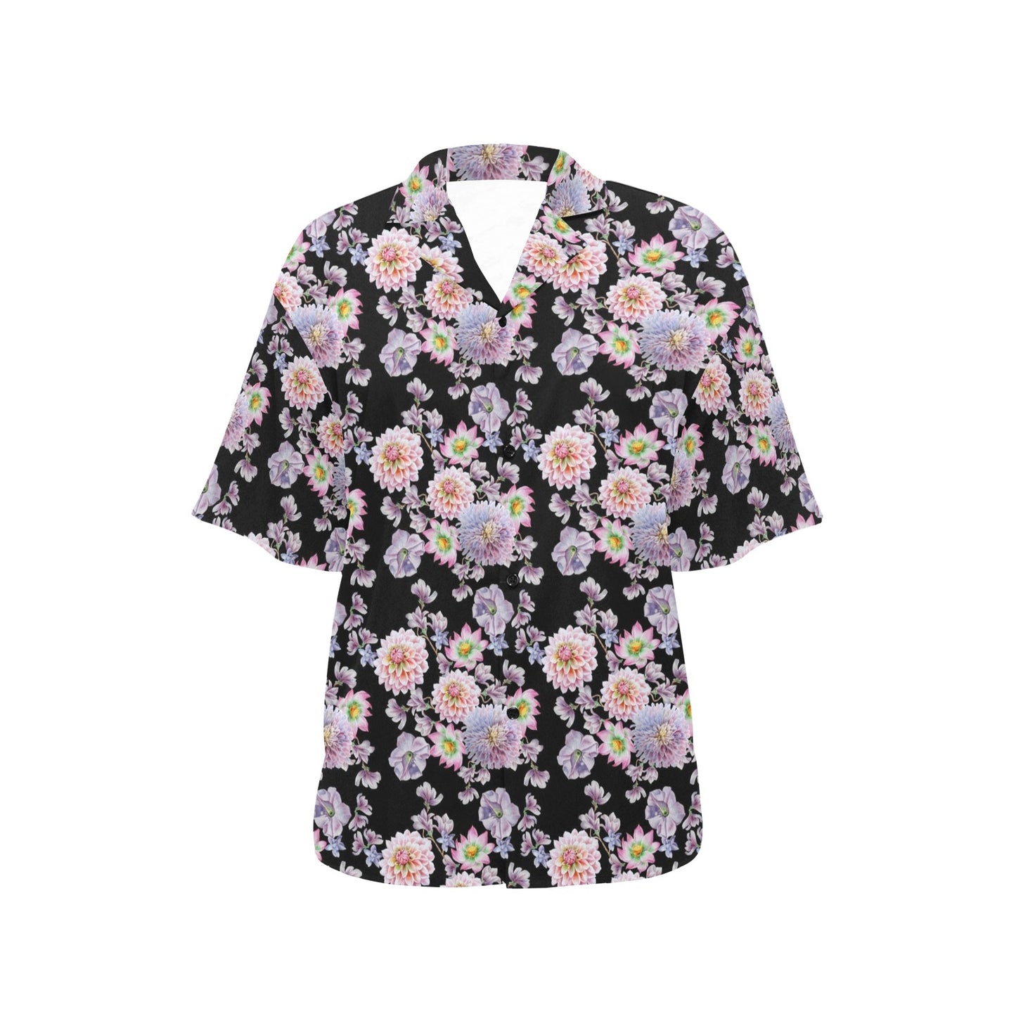 Dahlia Pattern Print Design DH012 Women's Hawaiian Shirt