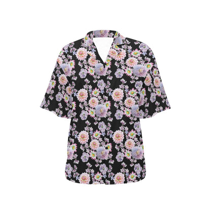 Dahlia Pattern Print Design DH012 Women's Hawaiian Shirt