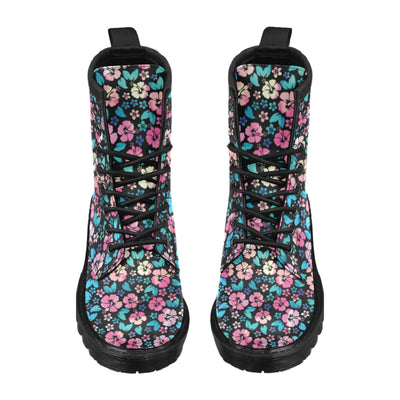 Pink Hibiscus Hawaiian Flower Women's Boots