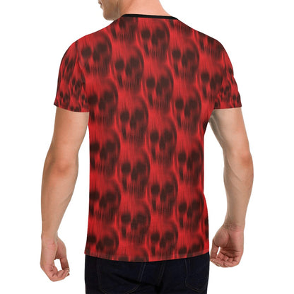 Skull Red Print Design LKS306 Men's All Over Print T-shirt