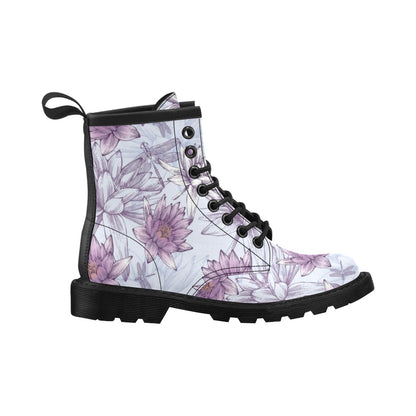 Water Lily Pattern Print Design WL01 Women's Boots