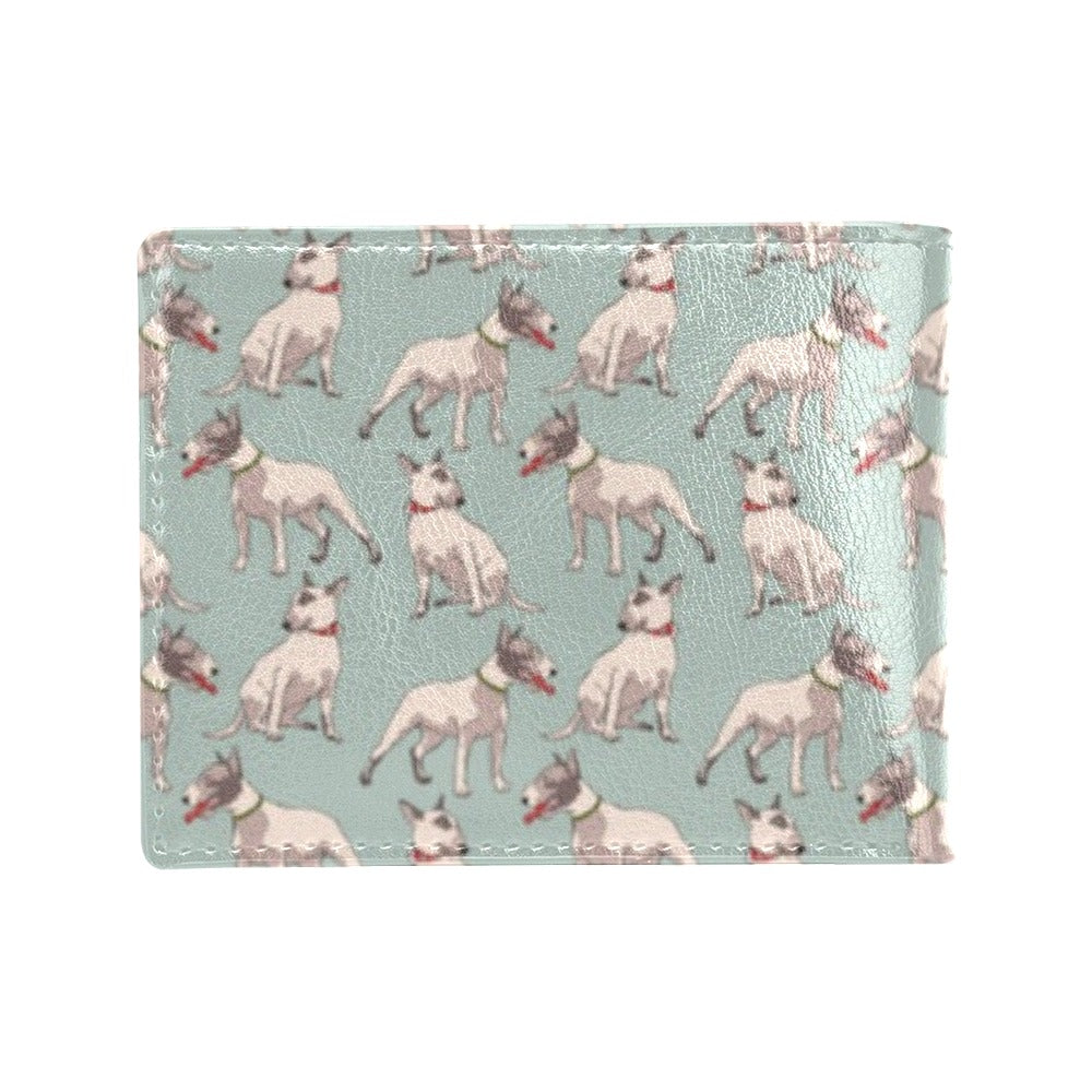 Bull Terrier Cute Print Pattern Men's ID Card Wallet