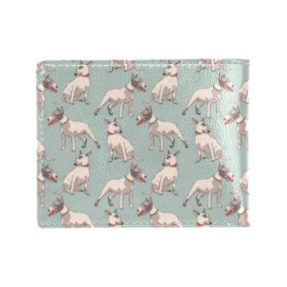 Bull Terrier Cute Print Pattern Men's ID Card Wallet