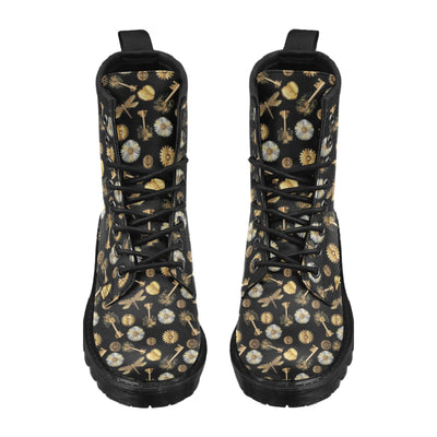 Steampunk Dragonfly Design Themed Print Women's Boots