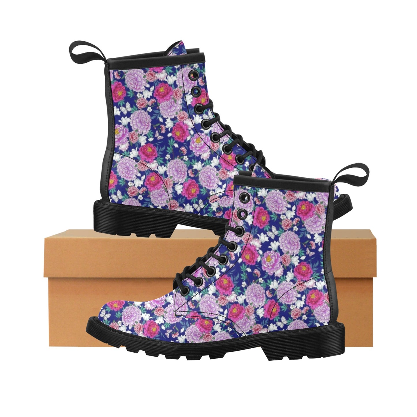 Dahlia Pattern Print Design DH013 Women's Boots