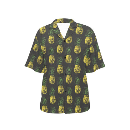 Gold Pineapple Women's Hawaiian Shirt