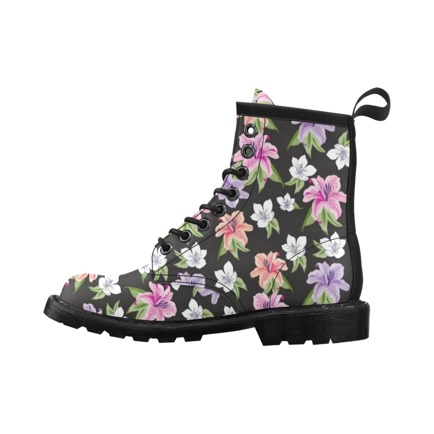 Lily Pattern Print Design LY02 Women's Boots