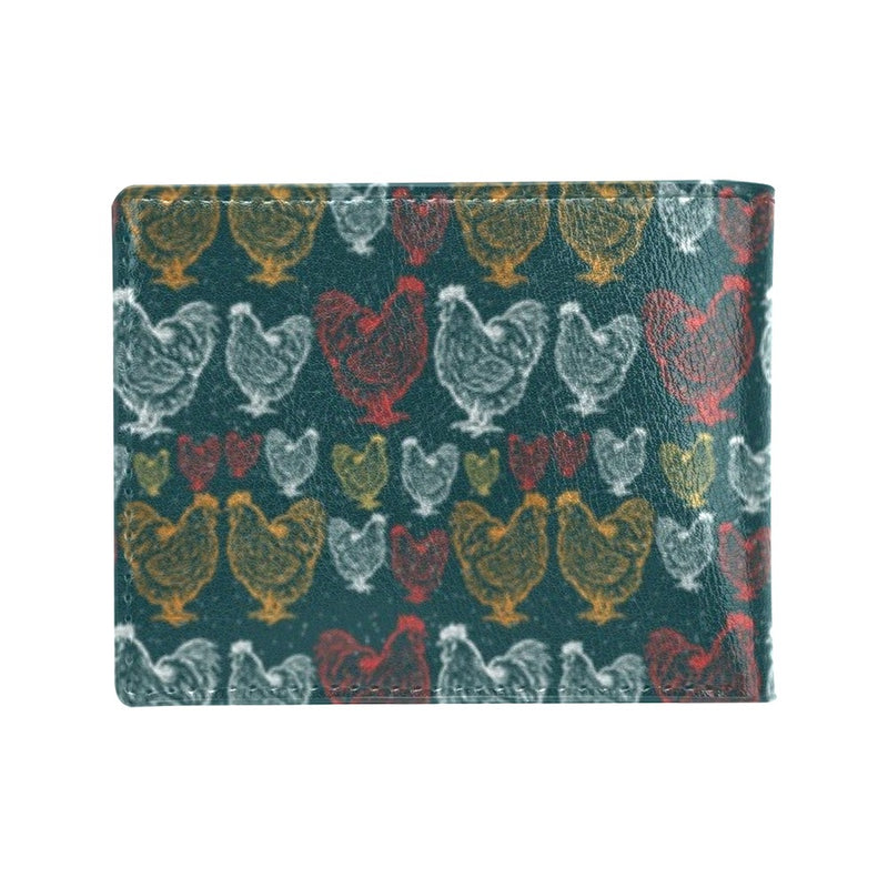 Rooster Hand Draw Design Men's ID Card Wallet