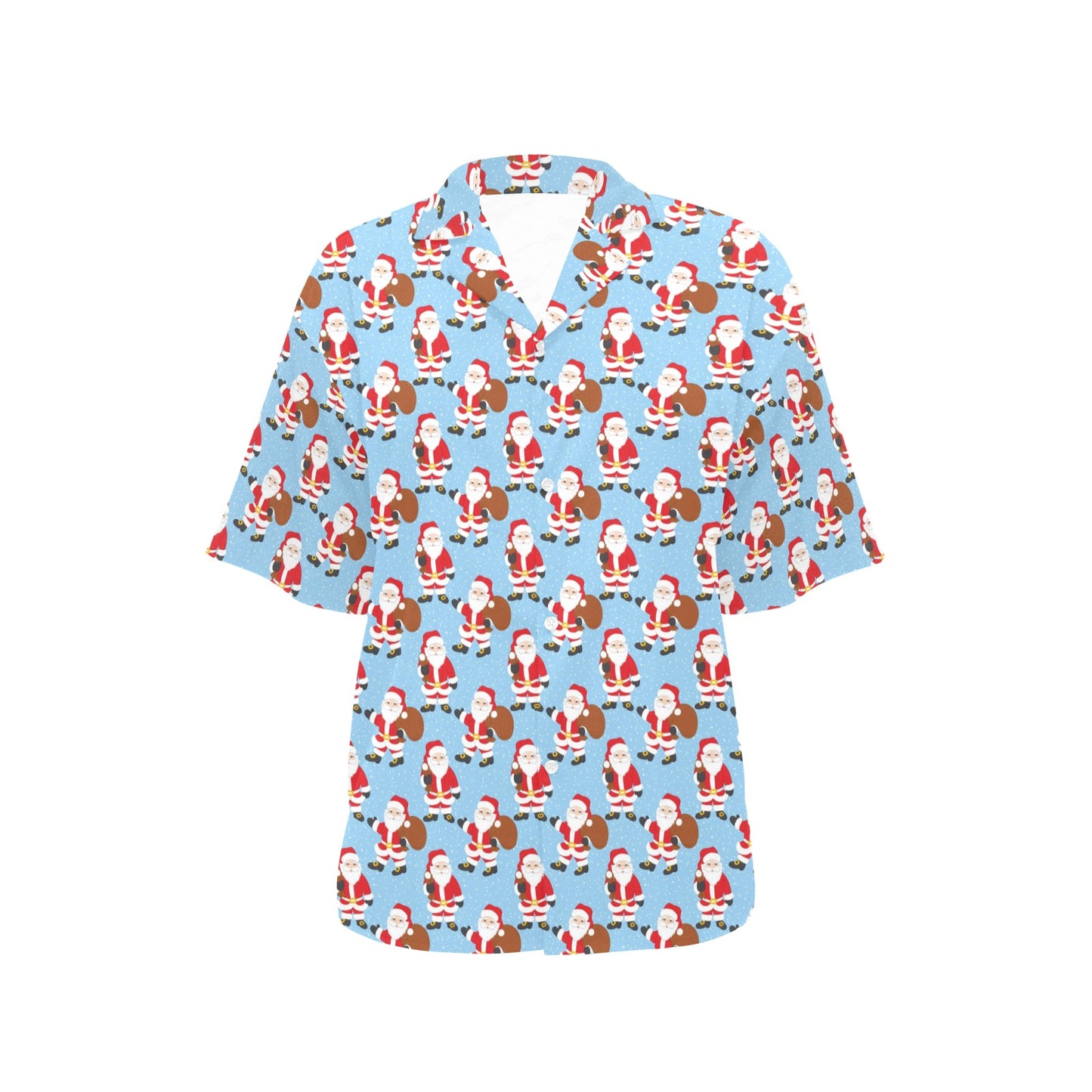Santa Christmas Themed Print Design LKS305 Women's Hawaiian Shirt