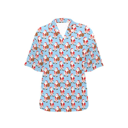 Santa Christmas Themed Print Design LKS305 Women's Hawaiian Shirt